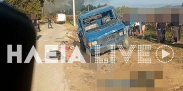 Ηλεία: Δύο νεκροί και 9 τραυματίες εργάτες γης από ανατροπή φορτηγού – Πάνω από 13 άτομα επέβαιναν στην καρότσα