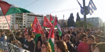 Σύνταγμα: Η μεγαλύτερη συγκέντρωση αλληλεγγύης στην Παλαιστίνη-Στοπ τώρα στην ισραηλινή κτηνωδία (βίντεο)