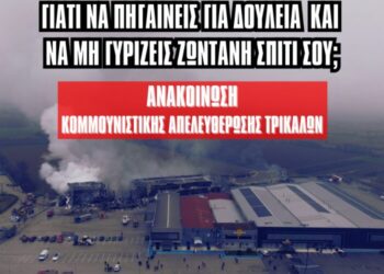 Κομμουνιστική Απελευθέρωση Τρικάλων: Γιατί να πηγαίνεις για δουλειά και να μη γυρίζεις ζωντανή στο σπίτι σου;