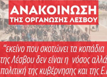 Κομμουνιστική Απελευθέρωση: Αυτό που σκοτώνει τα κοπάδια της Λέσβου δεν είναι η νόσος αλλά η πολιτική κυβέρνησης-ΕΕ