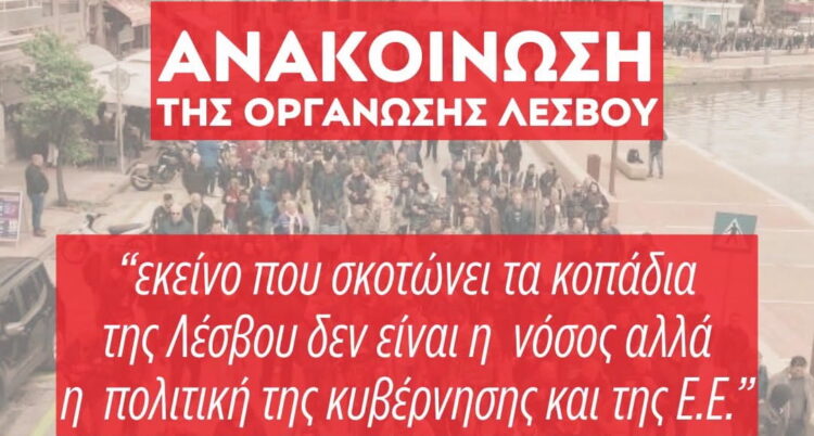 Κομμουνιστική Απελευθέρωση: Αυτό που σκοτώνει τα κοπάδια της Λέσβου δεν είναι η νόσος αλλά η πολιτική κυβέρνησης-ΕΕ