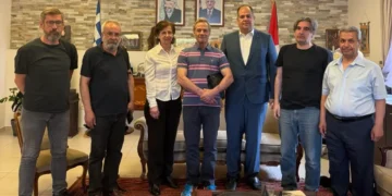 Συνάντηση εργατικών σωματείων με τον παλαιστίνιο πρέσβη Γιουσέφ Ντορκχόμ